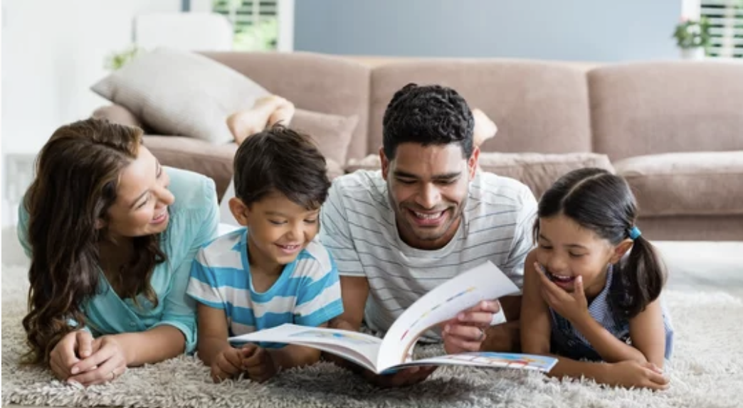 Parents read to children