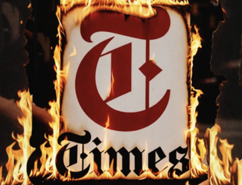 Nytimes logo on fire