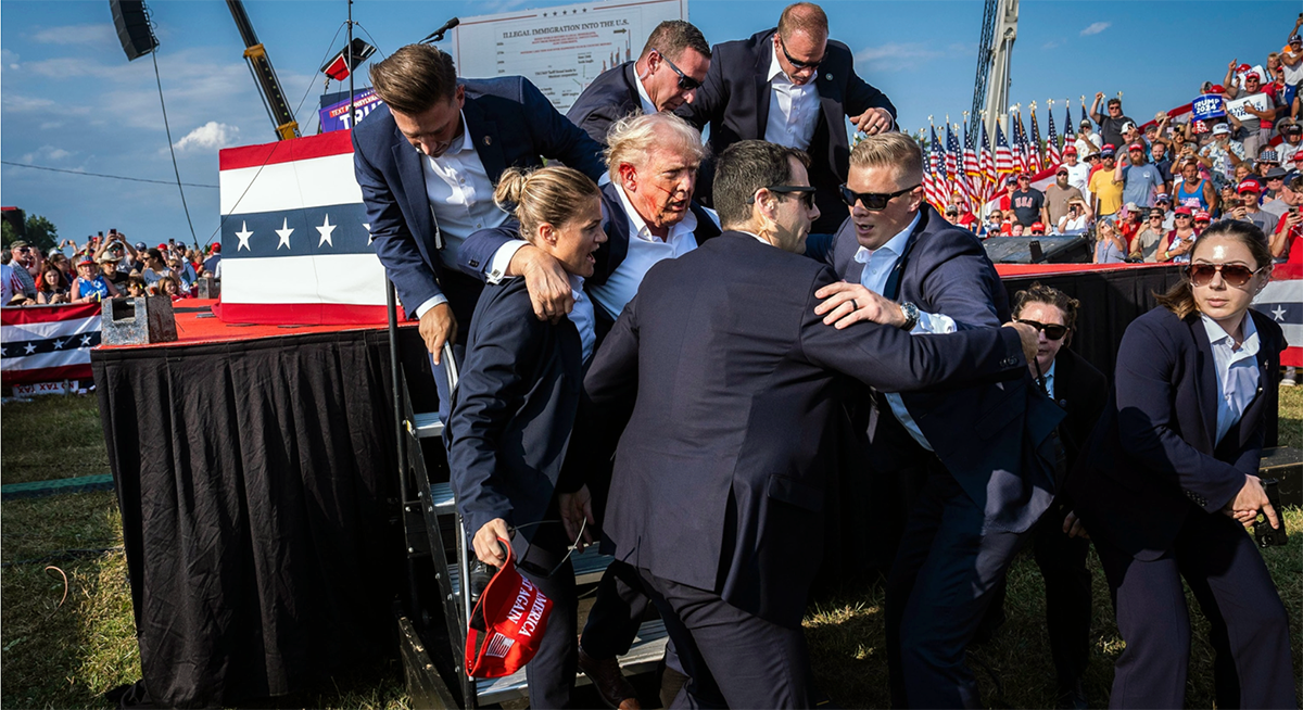Secret service surround shot president trump