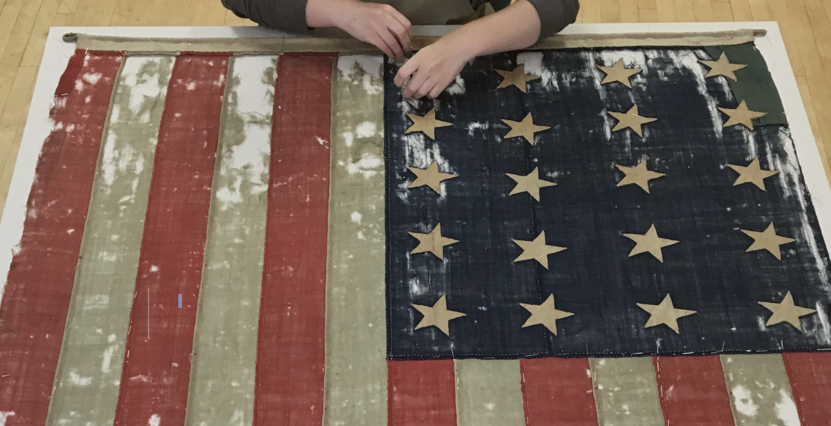 Us flag textile restoration