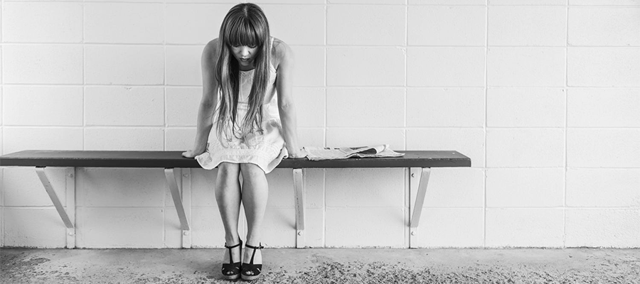 Depressed teen girl