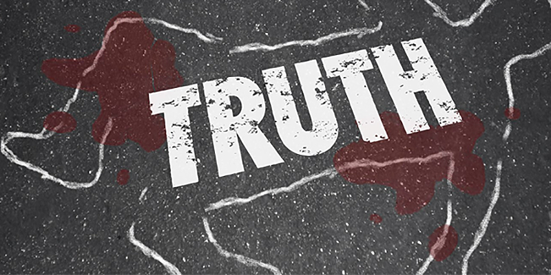 Death of truth chalk outline