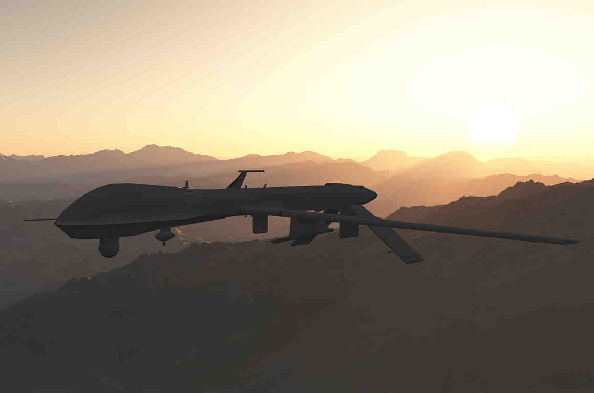 Drone over mountains