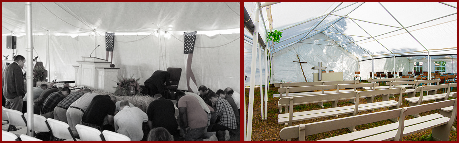Empty revival tent