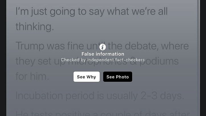 Fact check warning