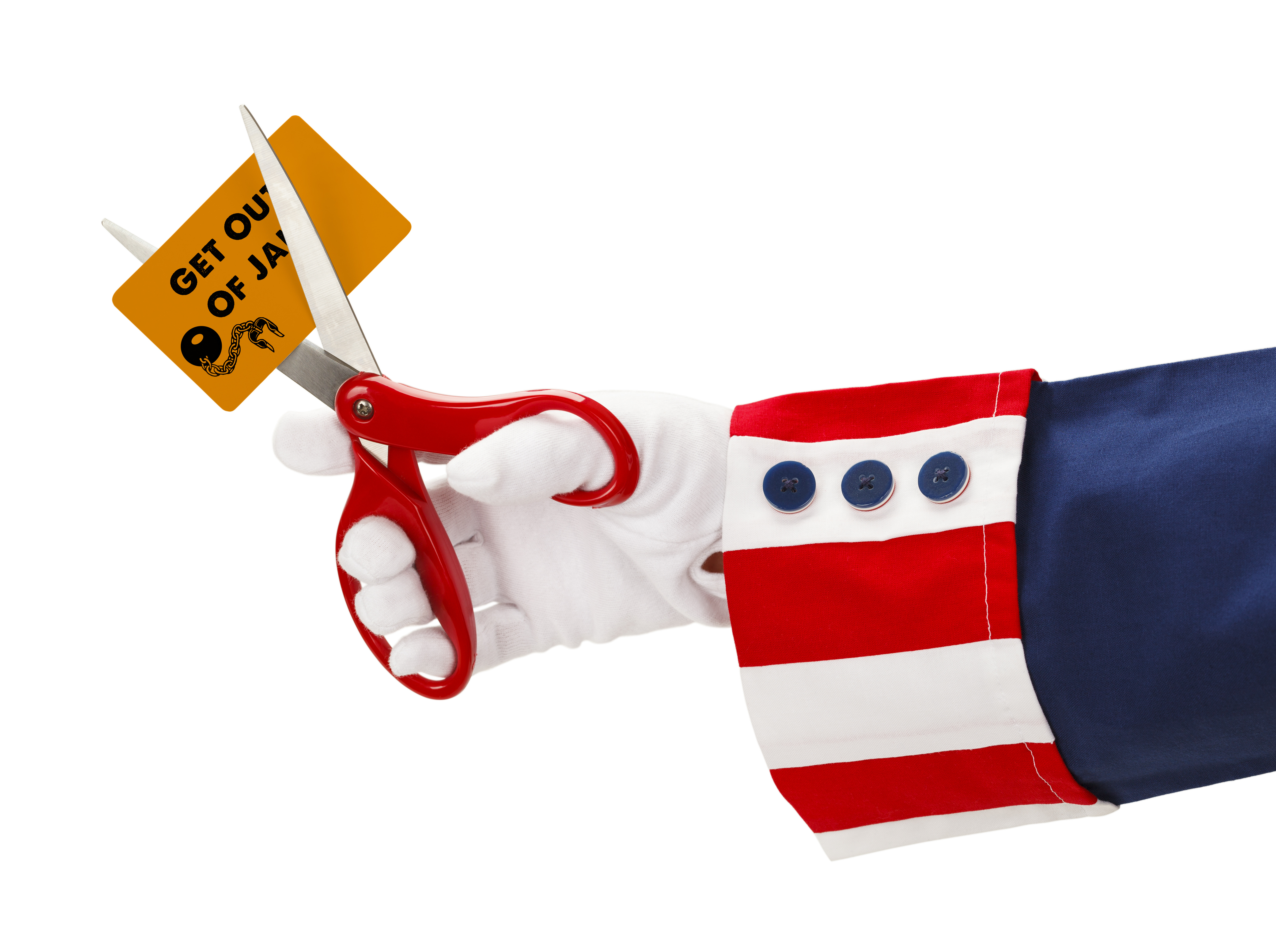Uncle sam cutting up pardon