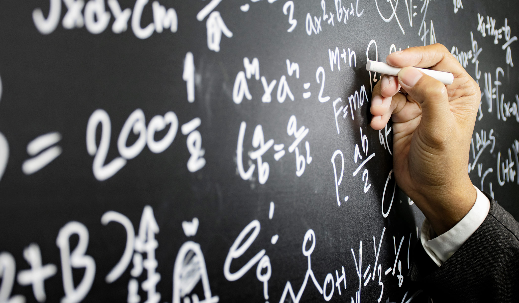 Blackboard full of math
