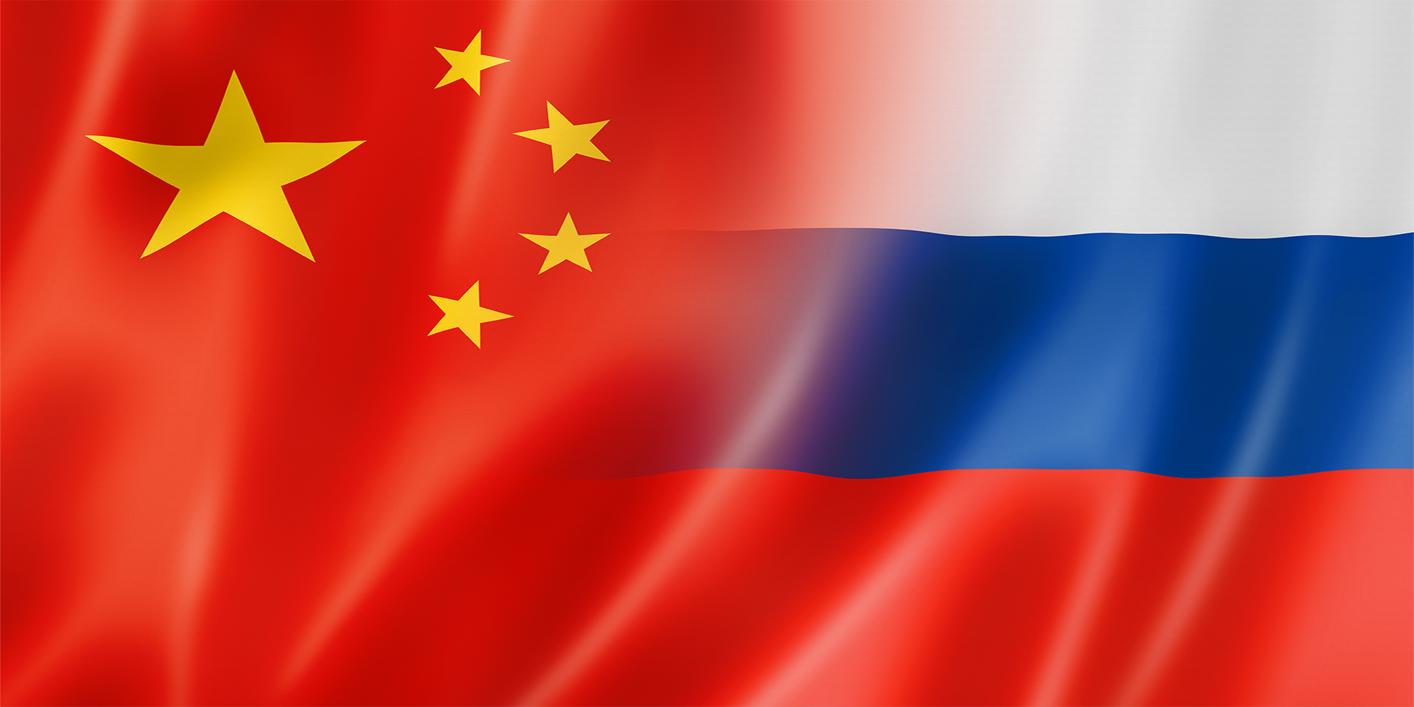 Chinese russian flags