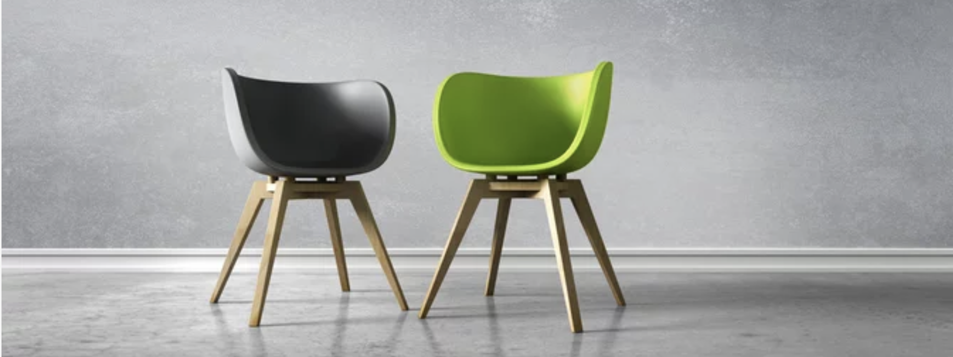 Two empty chairs facing each other conversation