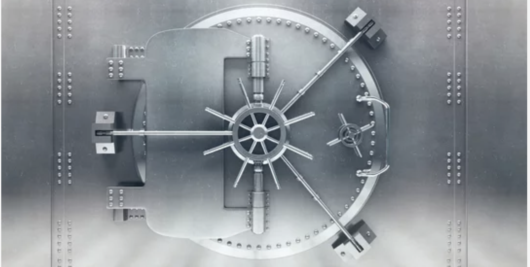 Locked bank vault