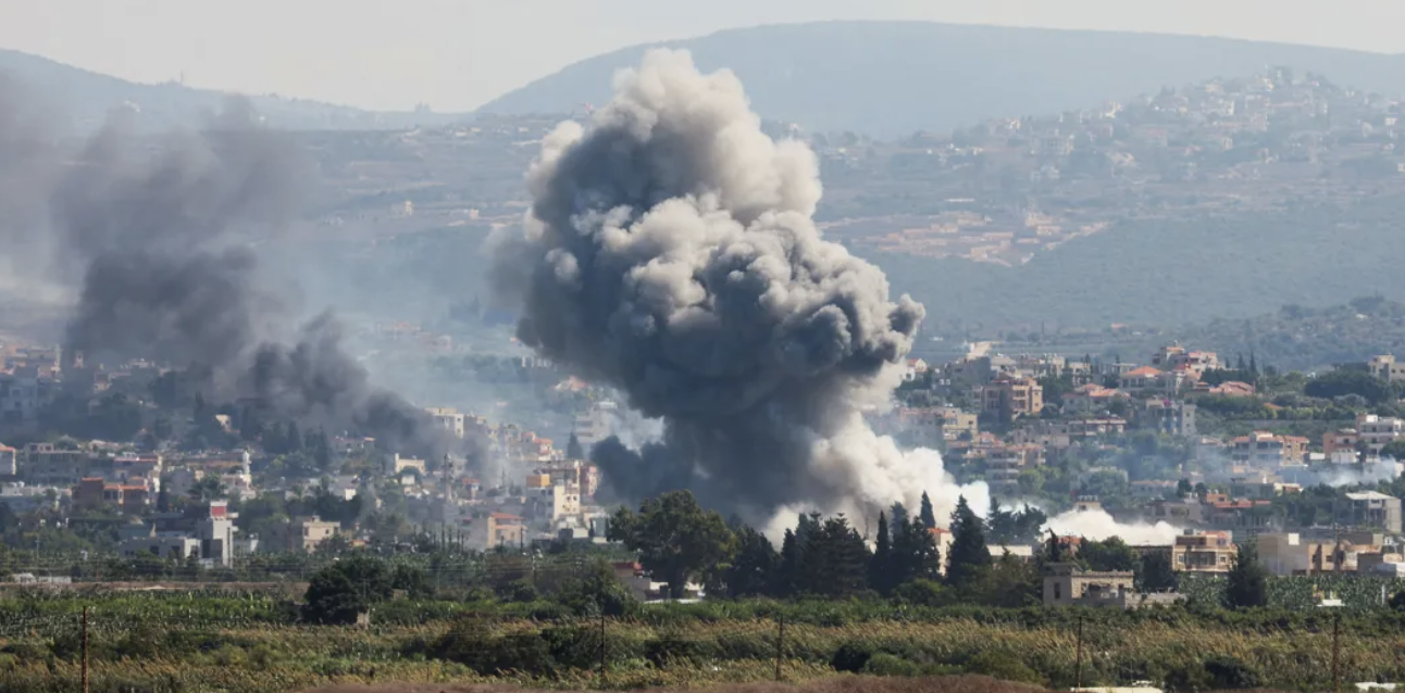 Smoke rises from southern lebanon