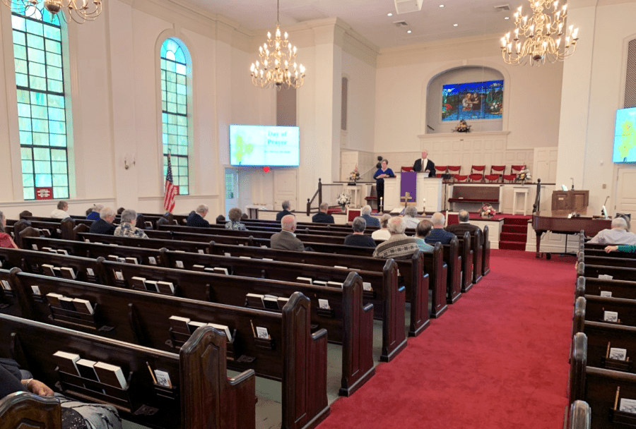 Mostly empty church