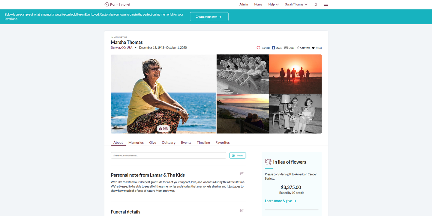 How To Create A Memorial Website Ever Loved