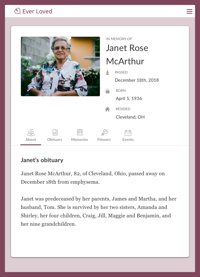 Top Free Obituary Templates  Ever Loved