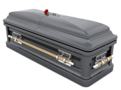 image of black casket