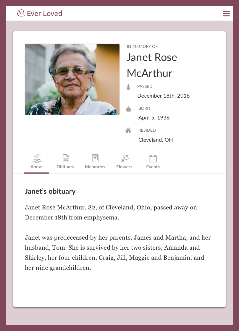 Publish a Free Online Obituary | Ever Loved