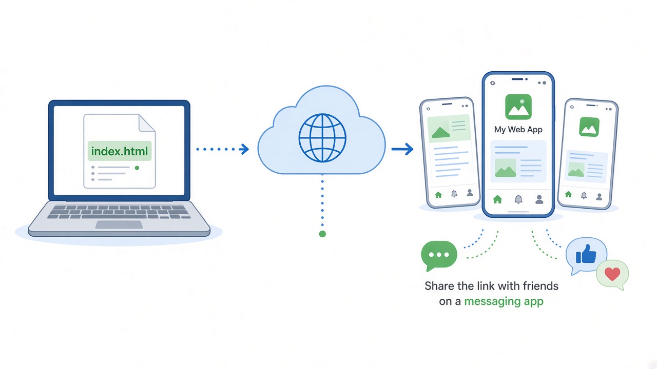From a file on your laptop to a link your friends can open