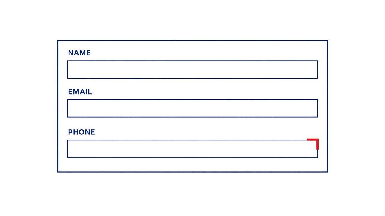 A card layout fed by three named fields, one field marked invalid