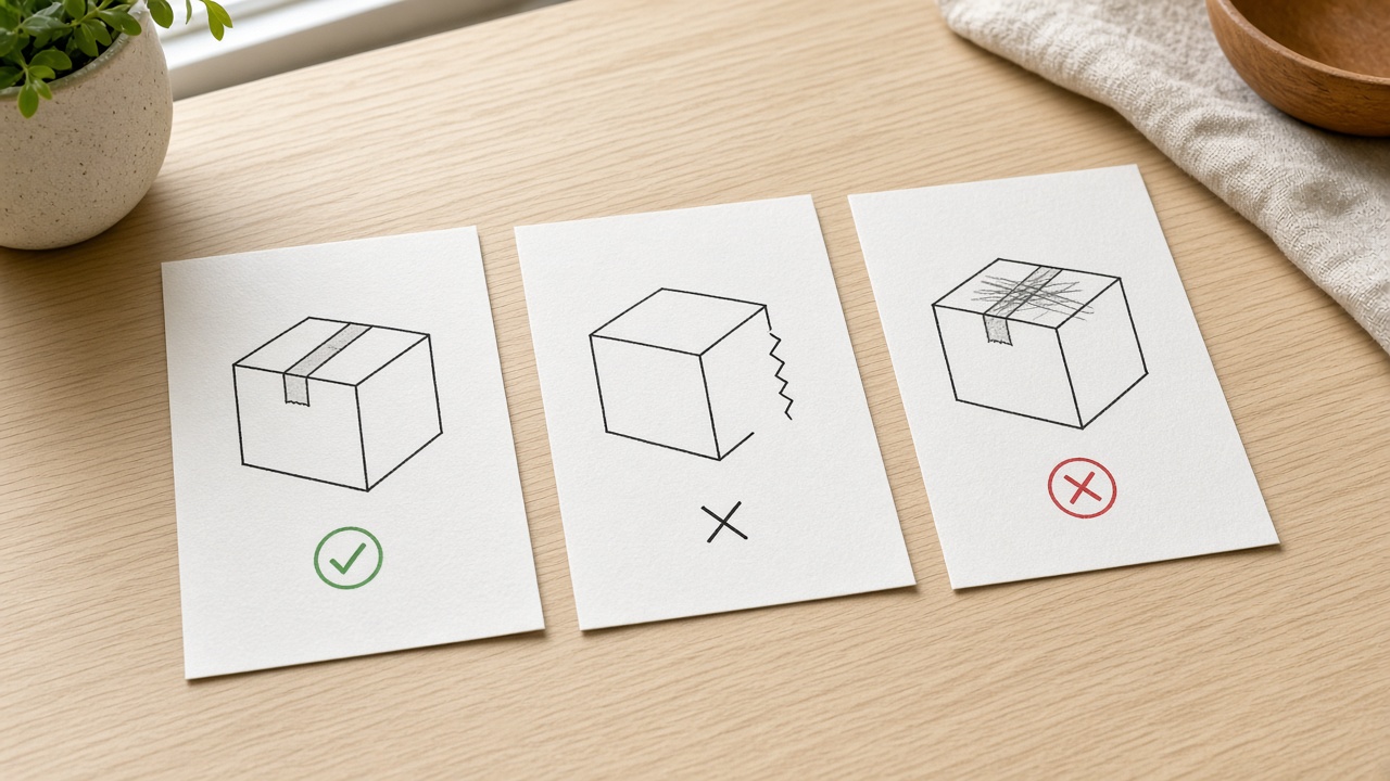 Three handmade objects: good, missing key, wrong type