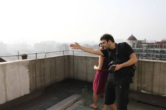 Scouting Beijing rooftops for the last scene