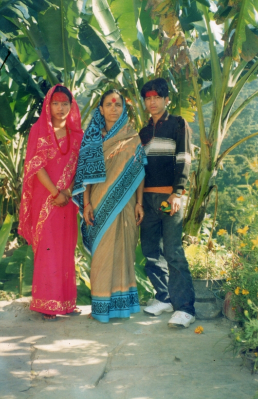 Surendra, Alina and his mother.
