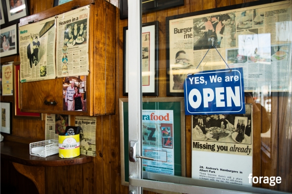 Forage Cookbook - Andrews Hamburgers, Melbourne