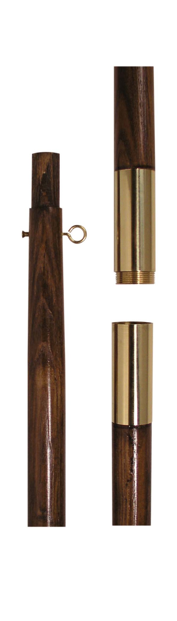 Oak Flag Pole with Brass Joint 9' x 1.25" Church Partner