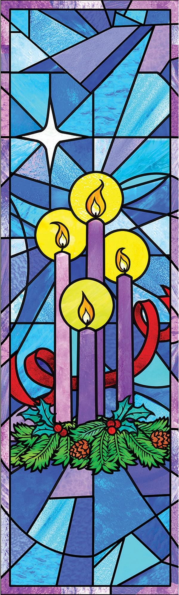 Stained Glass Series Banner Celebrate Advent 2' x 6' Church Partner