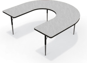 Buy 4000 Series 60 x 66 Horseshoe Activity Table, Grey Nebula Top, Char  Black Edge, Char Black Frame