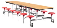 Mobile Cafeteria Tables with Stools