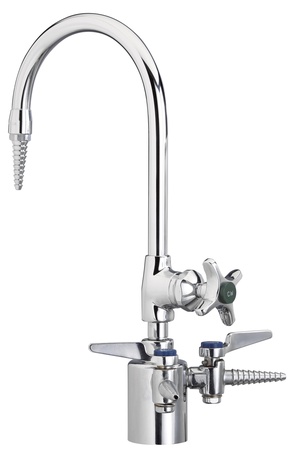 Diversified Woodcrafts Gooseneck Faucet With Two Gas Cocks