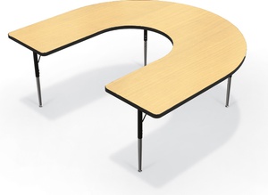 Activity Table - Horseshoe - Fusion Maple Top Surface - Black Edgeband