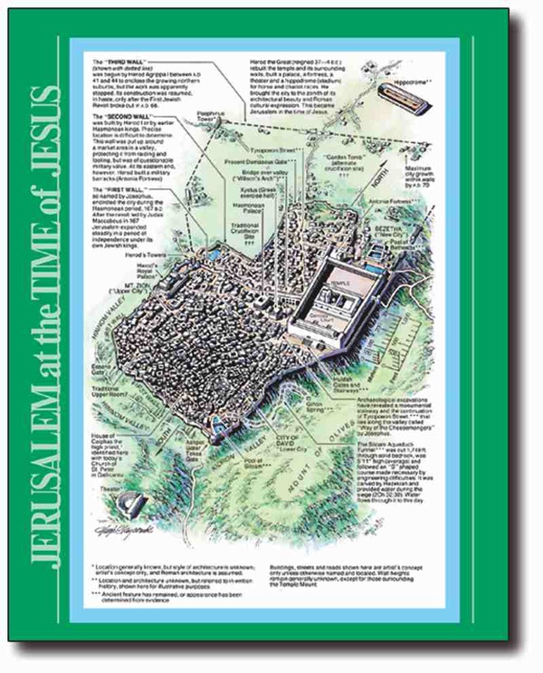 "Jerusalem at The Time of Jesus" Laminated Map Church Partner