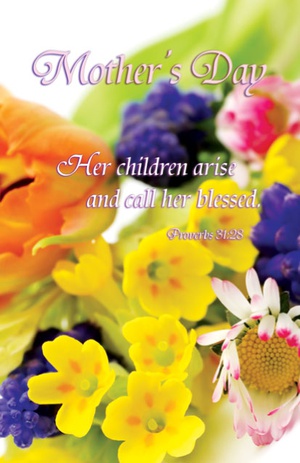 Mother's Day Bulletin-Happy Mother's Day, Proverbs 31:30, Pack Of 100, only  8¢ each