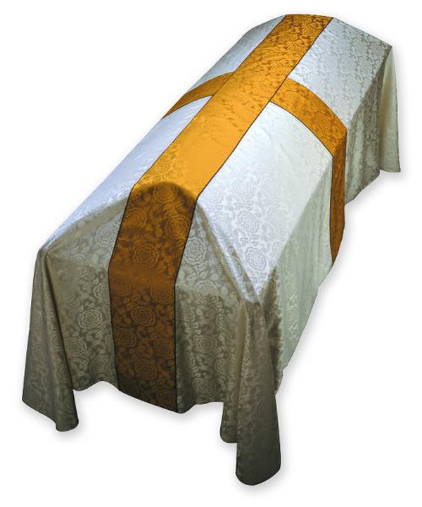 Custom Funeral Pall White Tudor Rose Church Partner