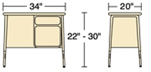 Double Student Desk, Laminate Top, Virco