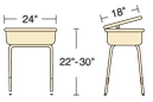 Virco Jr. Executive Student Desk with Metal Book Box