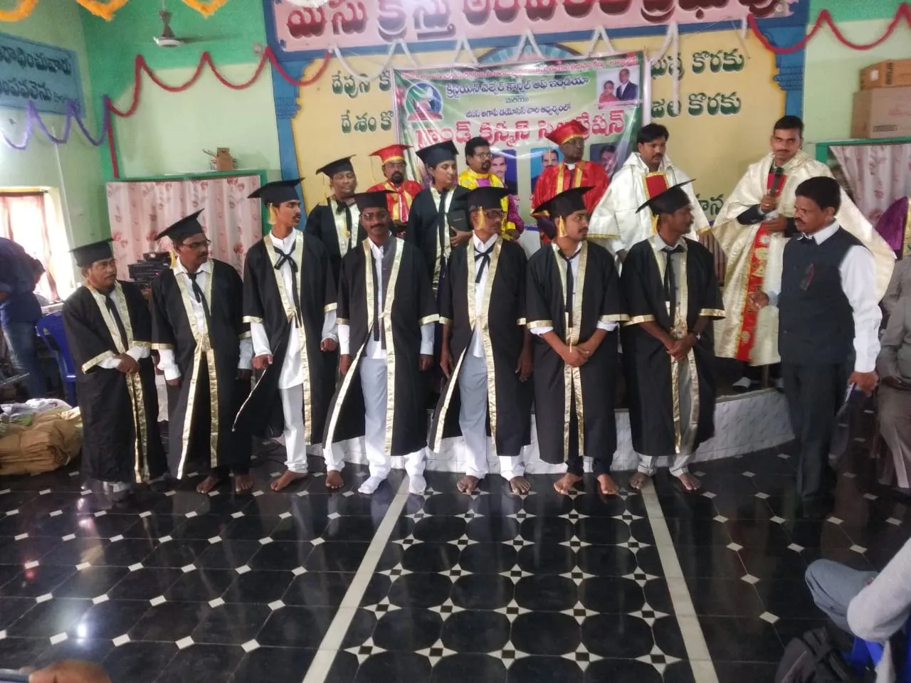 Group photo of Bible College graduates