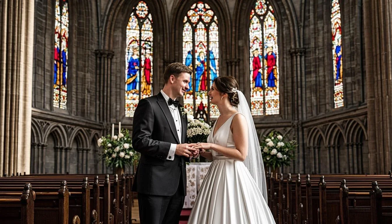 Christian wedding ceremony in church