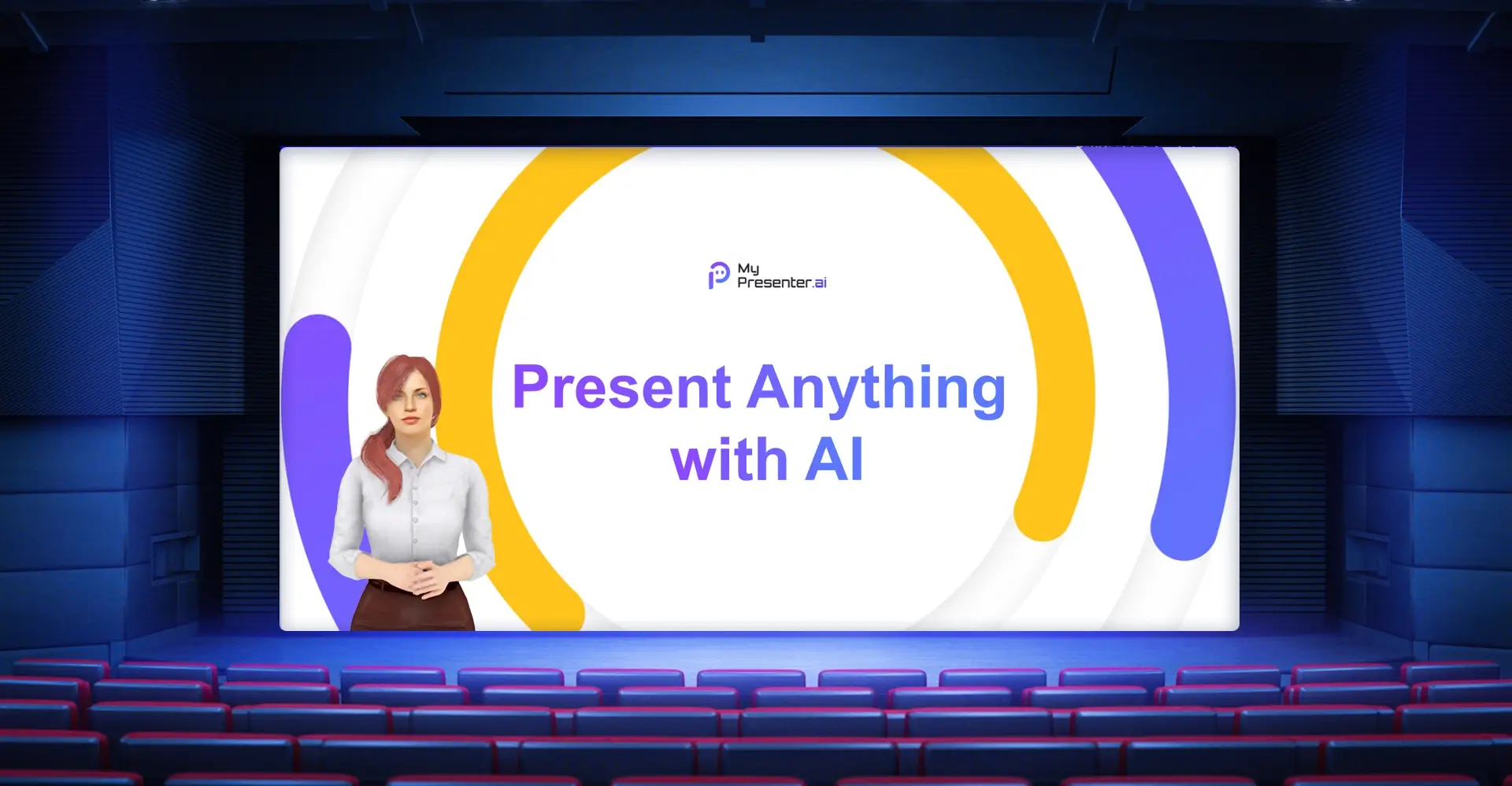 Speaker using AI speech copilot during a presentation