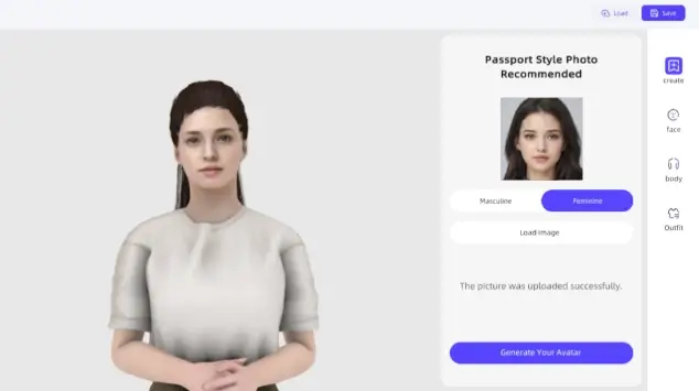 Back view of a 3D virtual avatar generated in MyPresenter AI