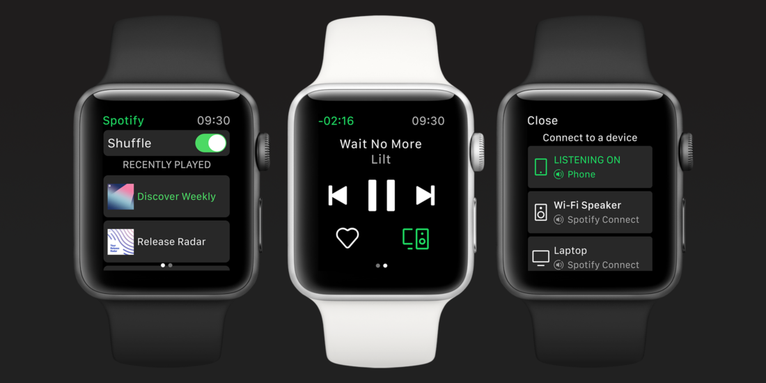 smartwatch running spotify