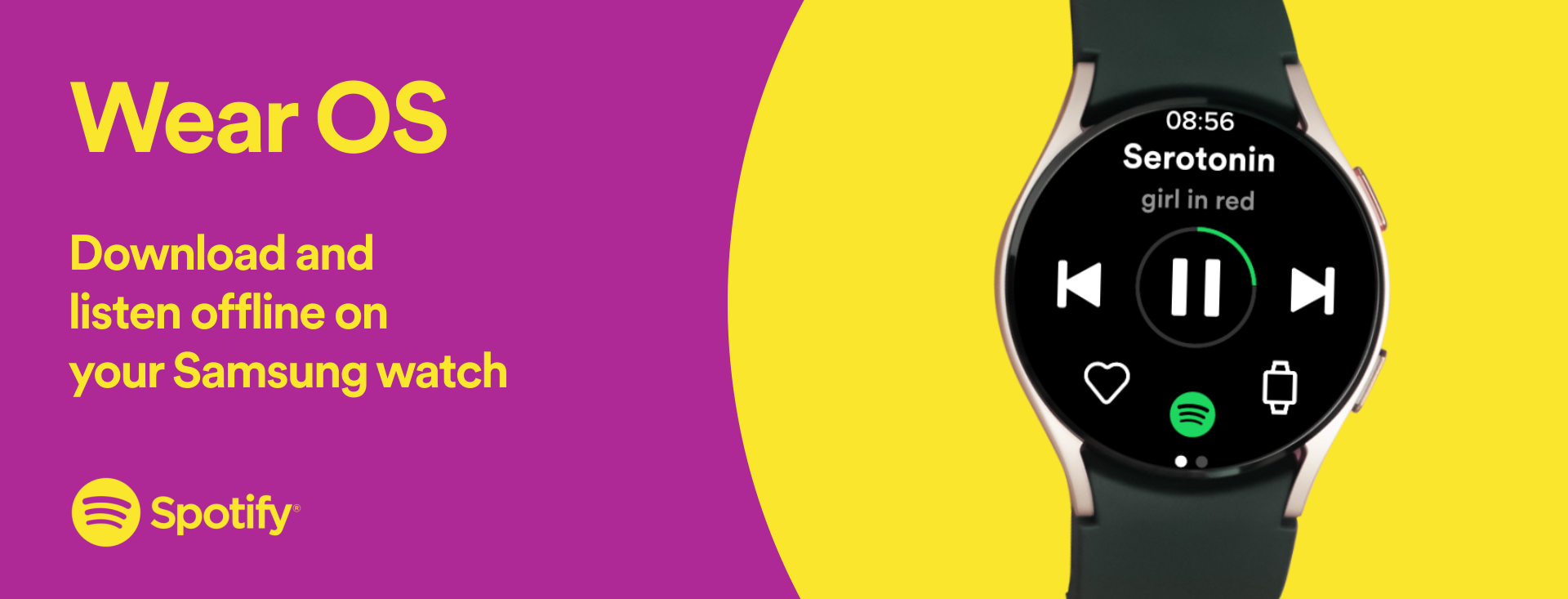 flydende Mere klipning Enjoy All Your Music and Podcasts Offline on Smartwatches Running Wear OS —  Spotify
