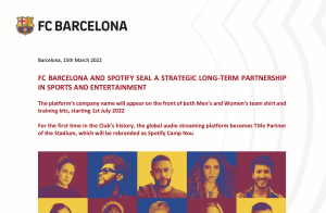 Spotify and FC Barcelona Announce a First-of-Its-Kind Partnership To Bring  Music and Football Together — Spotify