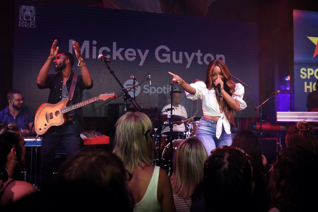 Mickey Guyton performs at Spotify House during CMA Fest at Ole Red