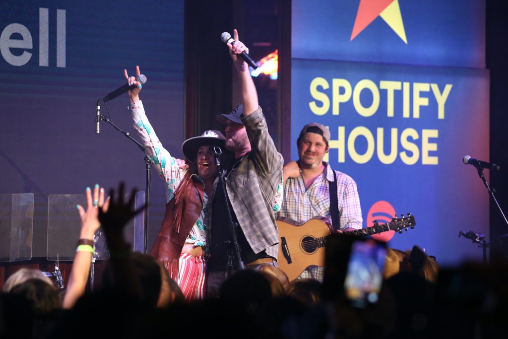 Lainey Wilson and Cole Swindell perform at Spotify House during CMA Fest at Ole Red