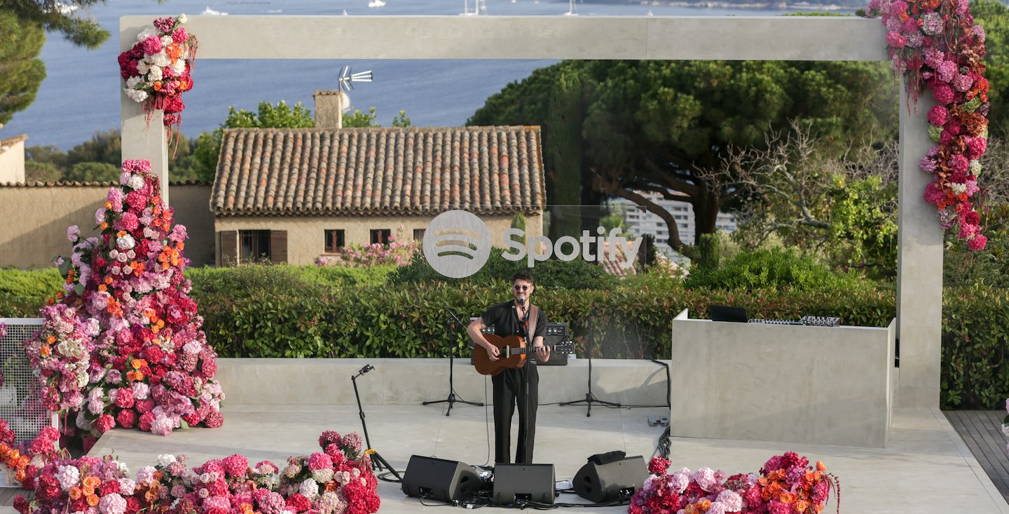 Marcus Mumford performs at Spotify's intimate evening of music and culture, during Cannes Lions 2022, at Villa Mirazur