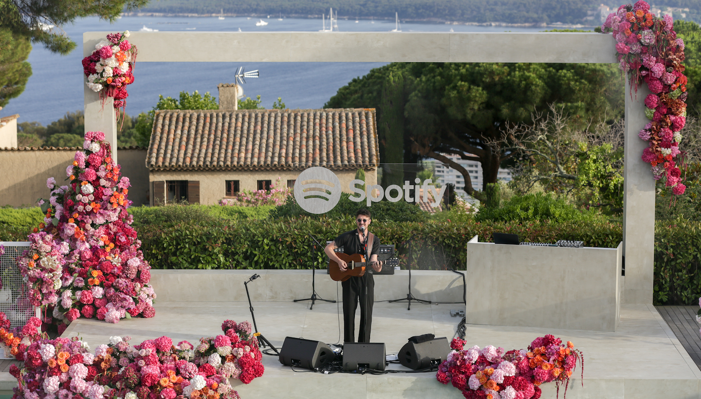 Marcus Mumford performs at Spotify's intimate evening of music and culture, during Cannes Lions 2022, at Villa Mirazur