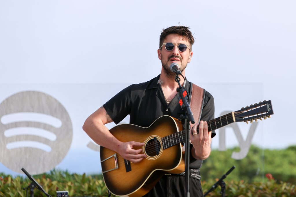 Marcus Mumford performs at Spotify's Cannes event