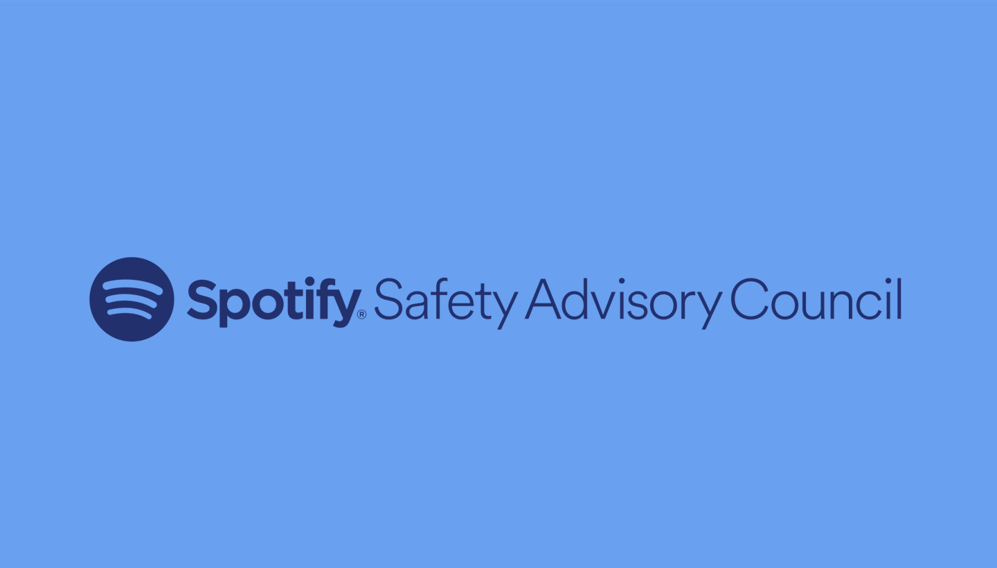 Spotify Safety Advisory Council logo on blue background